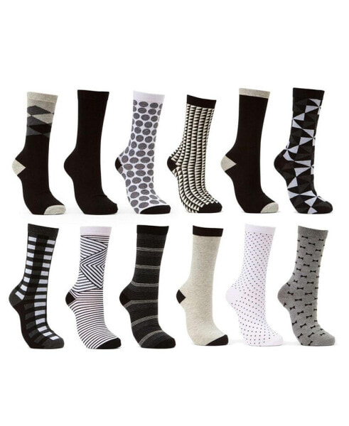 Women's Dress Crew Socks 12 Pack