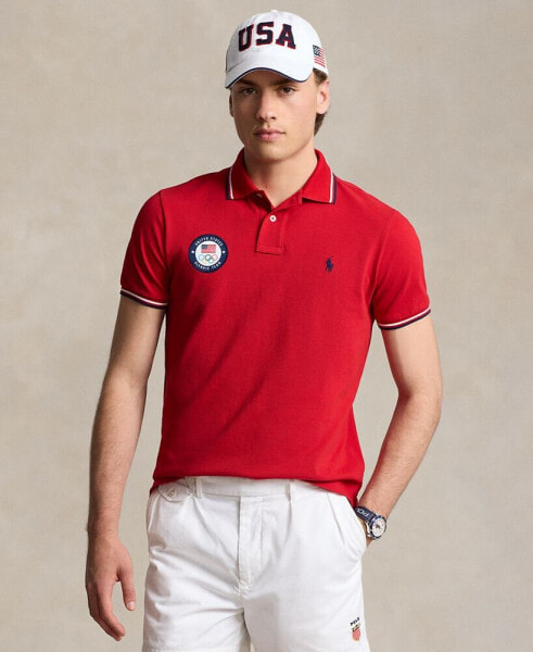 Men's Team USA Custom Slim-Fit Mesh Polo Shirt