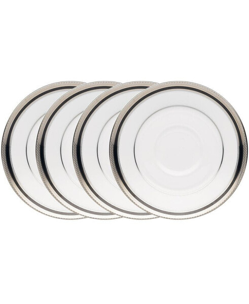 Austin Platinum Set of 4 Saucers, Service For 4