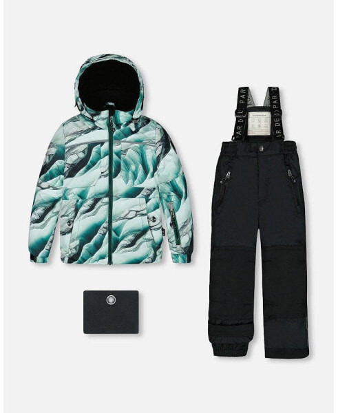 Toddler Boys Two Piece Snowsuit Printed Glaciers And Black - Toddler|Child