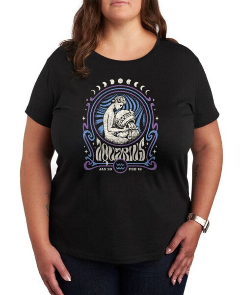 Aquarius Zodiac Plus Size Graphic T-Shirt