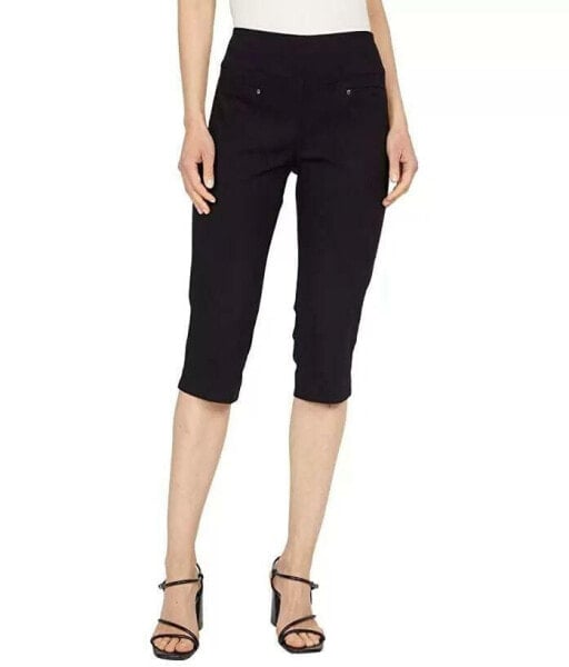 Elliott Lauren Control Stretch Pull-On Capri Pants Pocket Detail Black 12/26