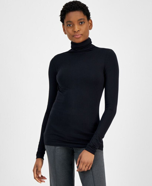 Women's Turtleneck Long-Sleeve Jersey Top