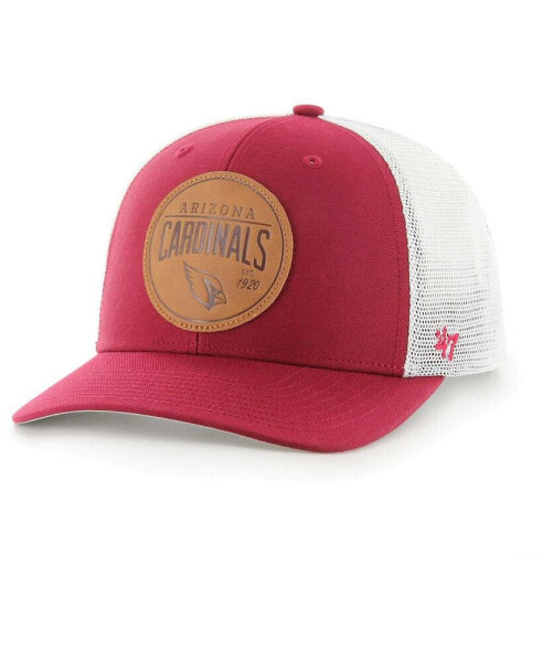 Men's Cardinal Arizona Cardinals Leather Head Flex Hat