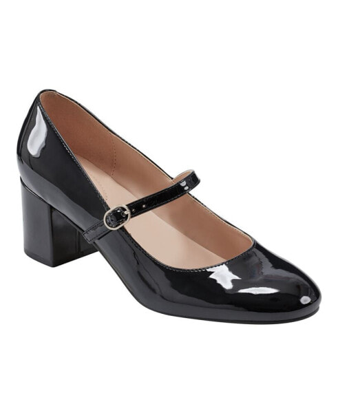 Women's Cariann Round Toe Block Heel Mary-Jane Pumps