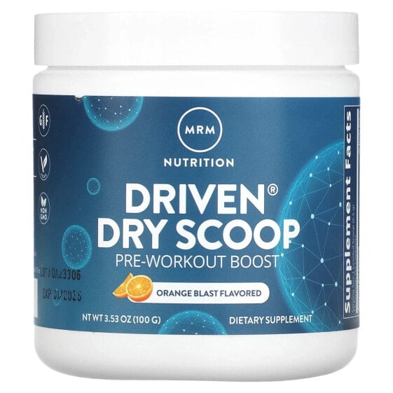 Предтренировочный комплекс MRM Nutrition Driven Dry Scoop, апельсиновый взрыв, 100 г