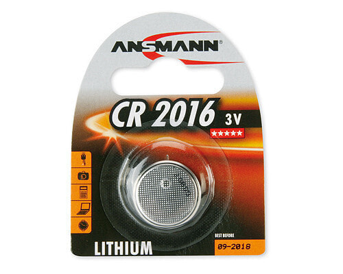 Одноразовая батарейка ANSMANN® CR2016 Lithium-Ion 3V 1шт Nickel