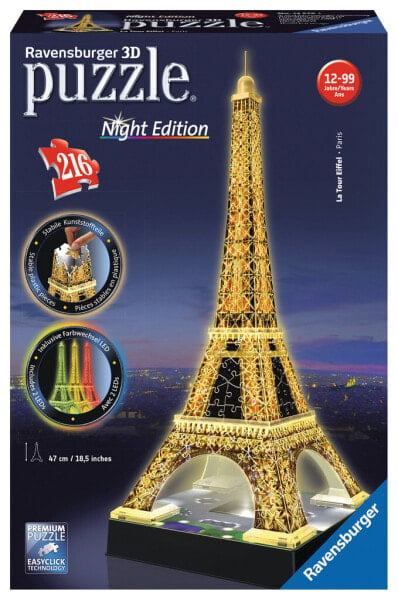 3D-пазл Ravensburger Eiffelturm bei Nacht - 216 деталей