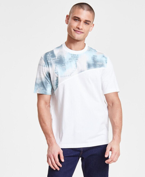 Men's Regular-Fit Diagonal Graphic T-Shirt