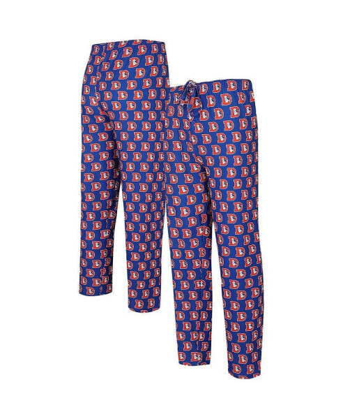 Men's Royal Denver Broncos Gauge Throwback Allover Print Knit Pants
