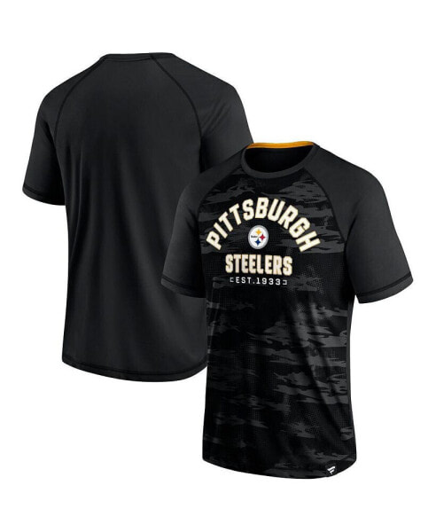 Men's Black Pittsburgh Steelers Hail Mary Raglan T-shirt