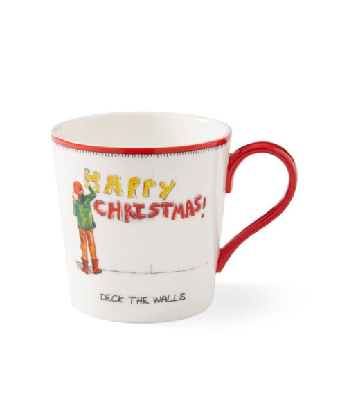 Christmas Doodles Deck The Walls Mug