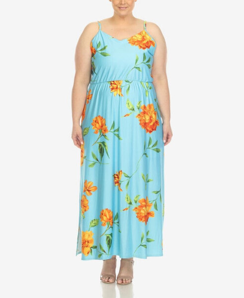 Plus Size Floral Strap Maxi Dress