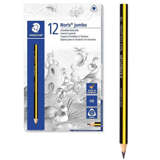 NORIS Box 12 Triangular Pencils Jumbo Triplus