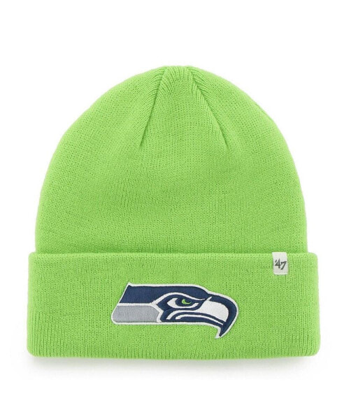 Men's '47 Neon Green Seattle Seahawks Secondary Basic Cuffed Knit Hat