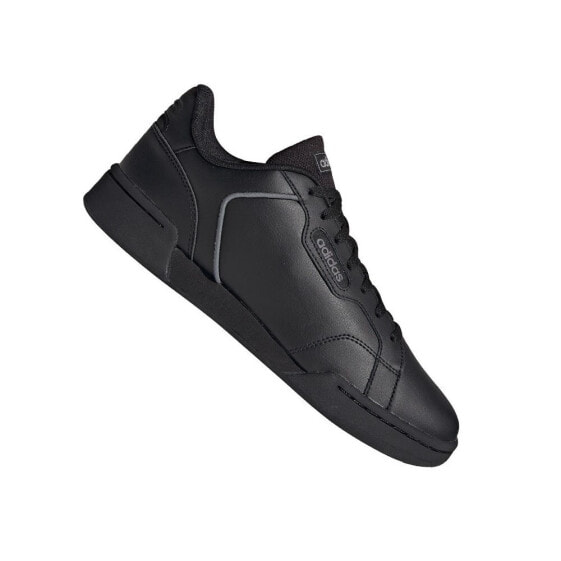 Мужские кроссовки повседневные черные кожаные низкие демисезонные  Adidas Roguera