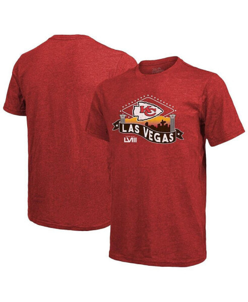 Men's Threads Red Kansas City Chiefs Super Bowl LVIII Tri-Blend T-shirt