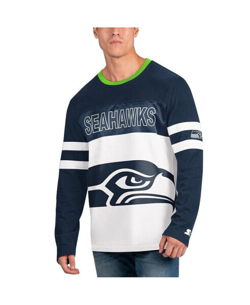 Men's College Navy, White Seattle Seahawks Halftime Long Sleeve T-shirt