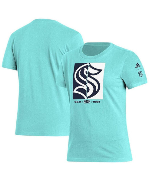 Women's Aqua Seattle Kraken Reverse Retro 2.0 Playmaker T-shirt