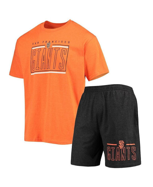 Men's Black, Orange San Francisco Giants Meter T-shirt and Shorts Sleep Set