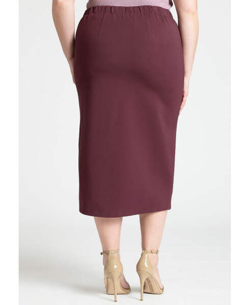 Plus Size Side Placket Skirt