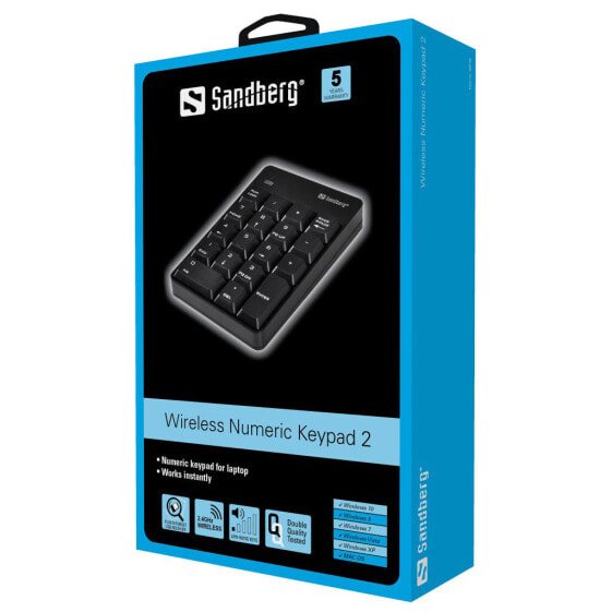SANDBERG Wireless Numeric Keypad 2 - RF Wireless - 18 - Notebook/PC - Black