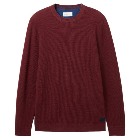 TOM TAILOR 1038612 Structured Knit Crew Neck Sweater