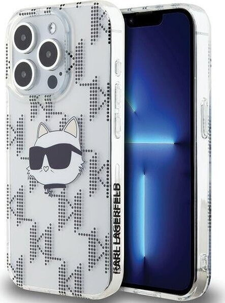 Karl Lagerfeld Karl Lagerfeld KLHCP15LHKLPCHT iPhone 15 Pro 6.1" transparent hardcase IML Choupette Head & Monogram