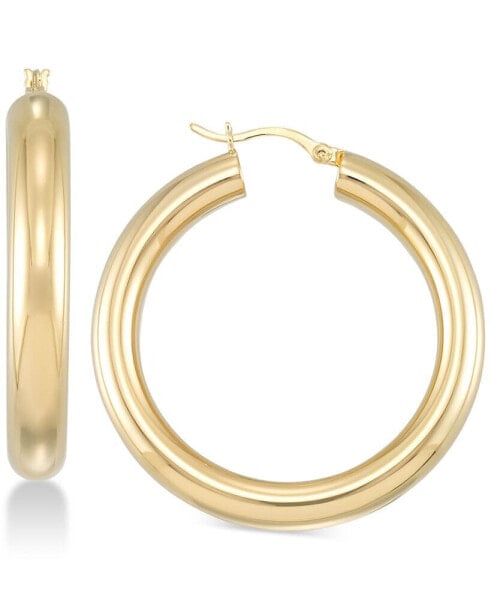 Polished Hoop Earrings in 18k Gold over Sterling Silver