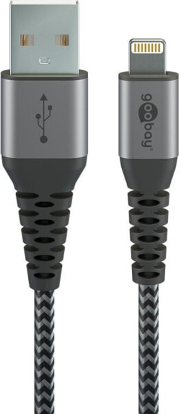 Кабель Lightning - USB A Wentronic 49268 1 м черно-серый