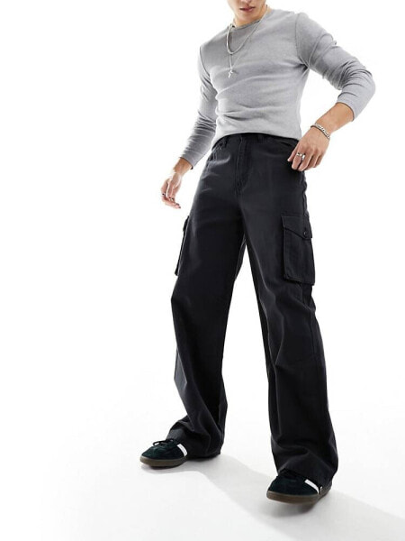 COLLUSION cargo trouser in black