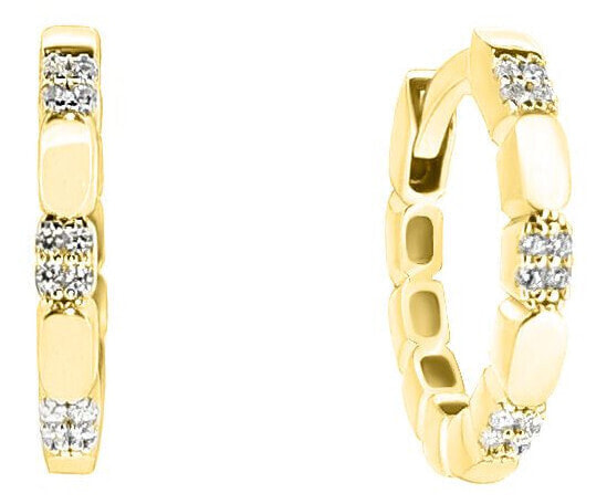 Delicate yellow gold earrings with zircons pe059_AU_Y