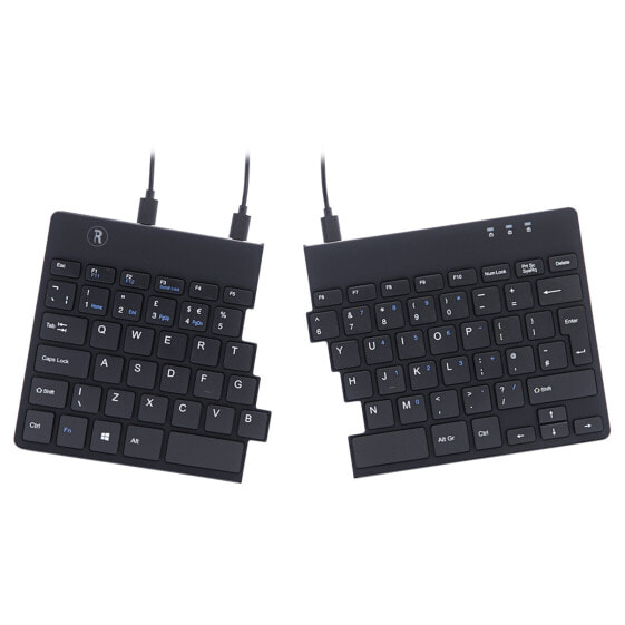 R-Go Split R-Go Break ergonomic keyboard - QWERTY (UK) - wired - black - Mini - Wired - USB - QWERTY - Black