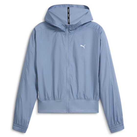Puma Train Favorite Woven Full Zip Jacket Womens Blue Casual Athletic Outerwear