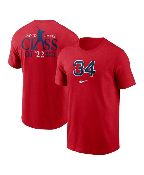 Men's David Ortiz Red Boston Red Sox 2022 Hall Of Fame Essential T-shirt