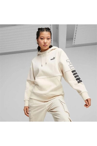 Спортивный костюм женский PUMA POWER Colorblock High-Neck Hoodie оранжевый