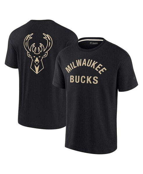 Men's and Women's Black Milwaukee Bucks Super Soft T-shirt