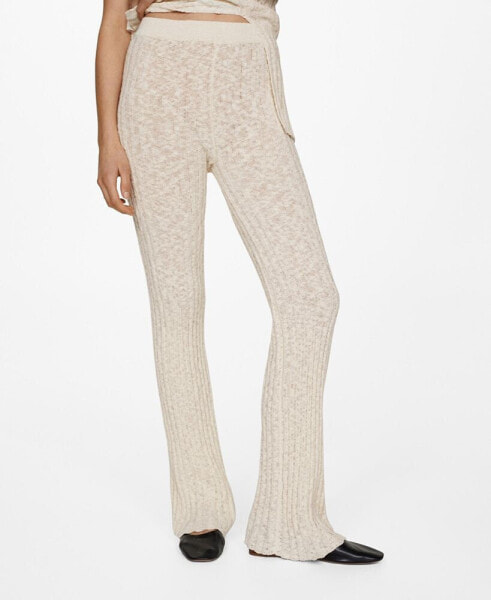 Women's Ribbed Flared Trousers