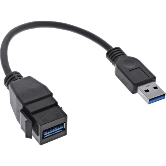 InLine USB 3.2 Gen1 adapter cable - USB A male / Keystone female - 0.2m