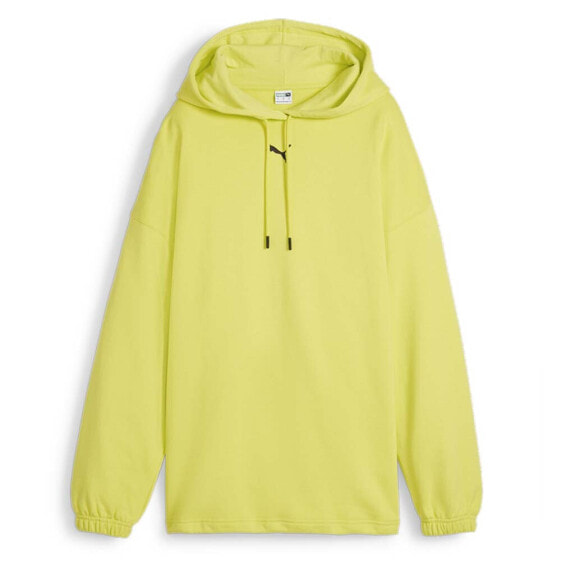 Puma Dare To Oversized Logo Hoodie Womens Yellow Casual Outerwear 62429638