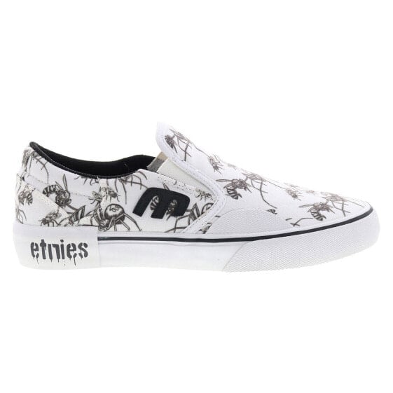 Etnies Marana Slip X Bones Mens White Canvas Skate Inspired Sneakers Shoes 7.5