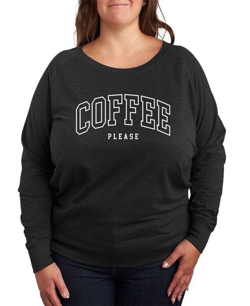 Collegiate Coffee Please Plus Size Graphic Pullover T-Shirt