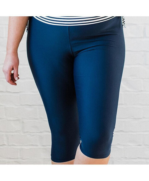 Women's Plus Size Capri Swim Leggings