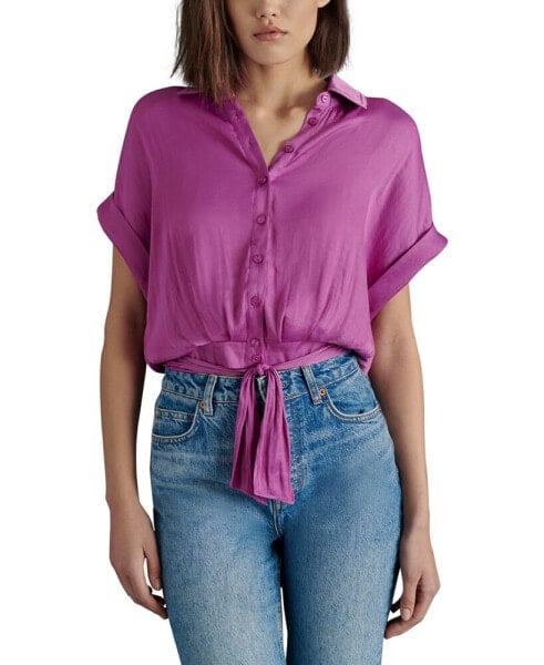 Women's Tori Button-Front Tie-Hem Top