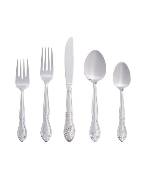 Riverridge Rose 46 Piece Monogrammed Flatware Set - A, Service for 8