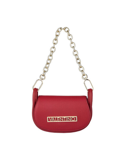 Valentino Vinile mini flap shoulder bag with crossbody strap in red