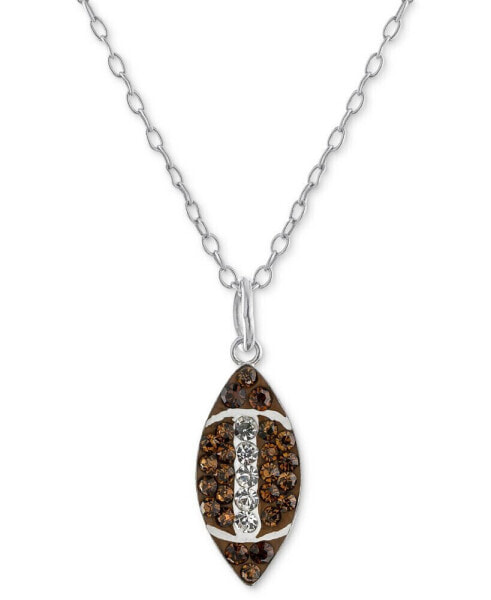 Giani Bernini crystal Football 18" Pendant Necklace in Sterling Silver, Created for Macy's