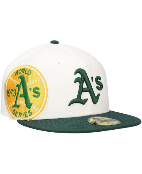 Men's White/Green Oakland Athletics Major Sidepatch 59FIFTY Fitted Hat