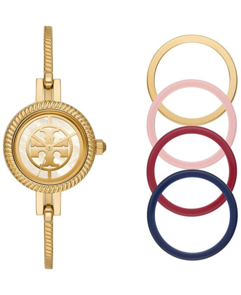 Women's Reva Gold-Tone Stainless Steel Bangle Bracelet Watch 27mm Gift Set