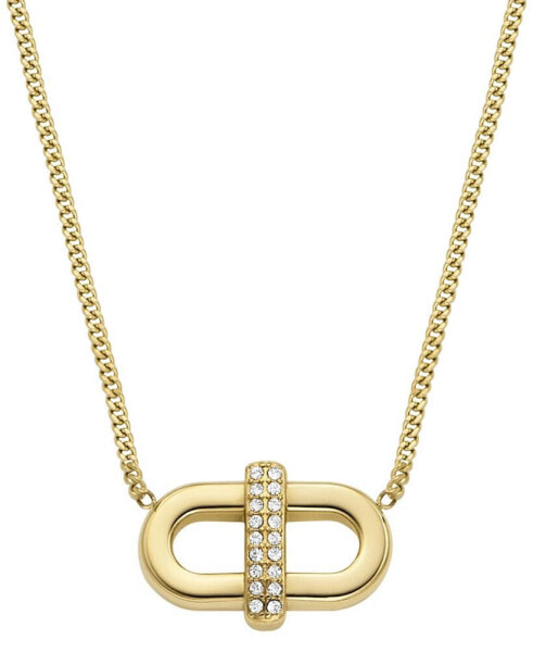 Fossil heritage D-Link Glitz Gold-Tone Stainless Steel Chain Necklace